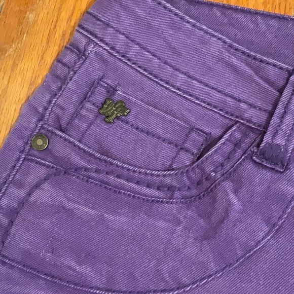 Wallflower Purple Jean Shorts - Picture 2 of 5